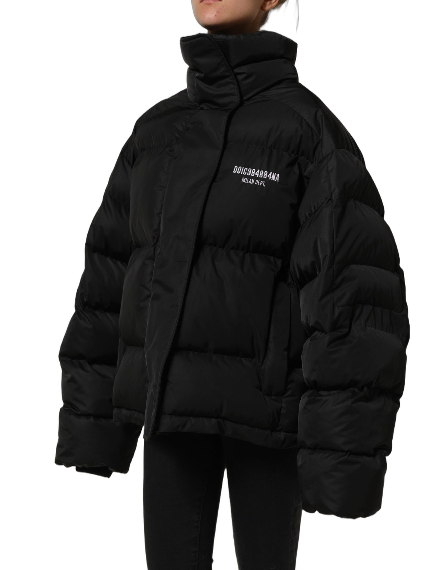 Dolce & Gabbana Black DGVIB3 Embroidered Padded Puffer Jacket Dolce & Gabbana