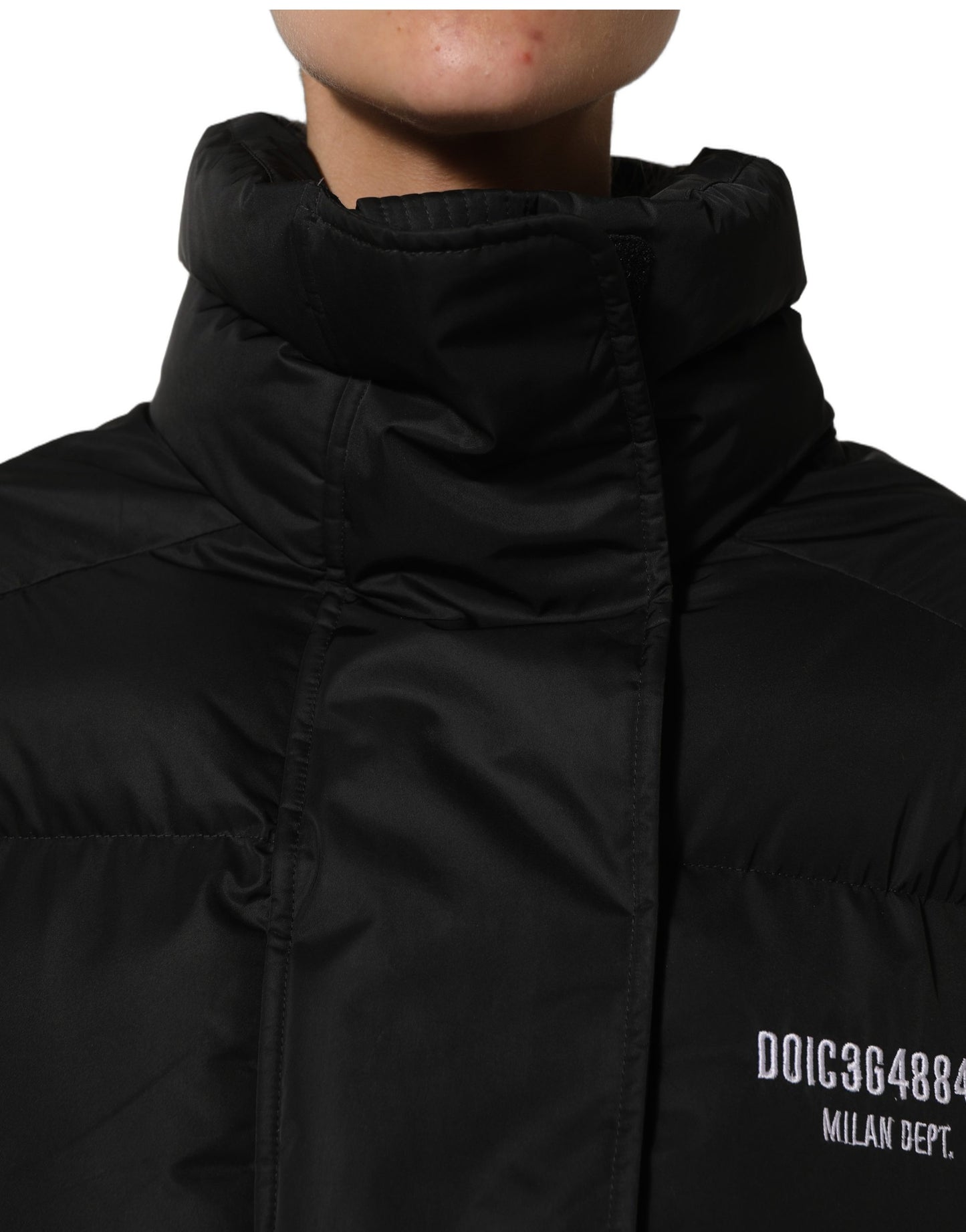 Dolce & Gabbana Black DGVIB3 Embroidered Padded Puffer Jacket Dolce & Gabbana