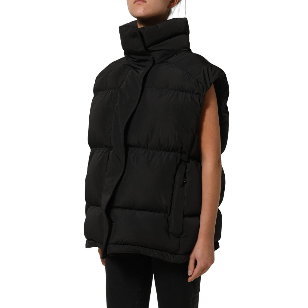 Dolce & Gabbana Black Polyester Sleeveless Padded Men Puffer Jacket