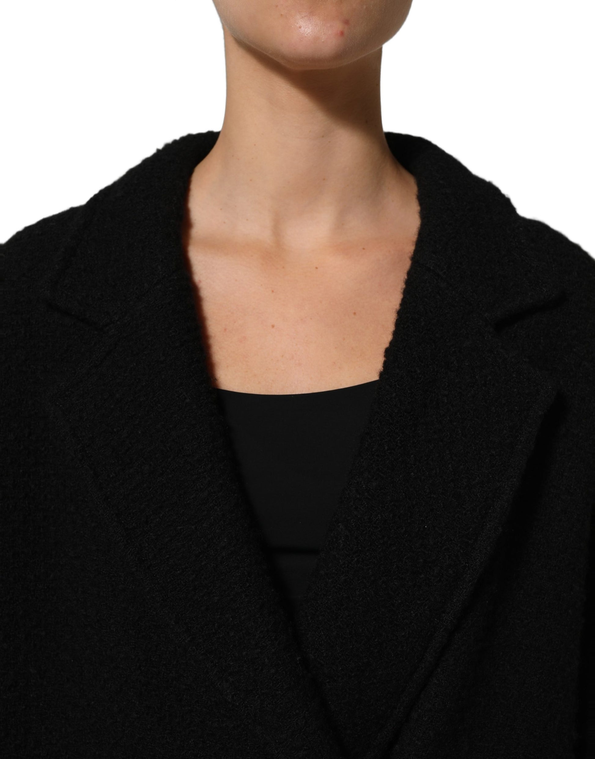 Dolce & Gabbana Black Double Breasted Men Trench Coat Jacket Dolce & Gabbana