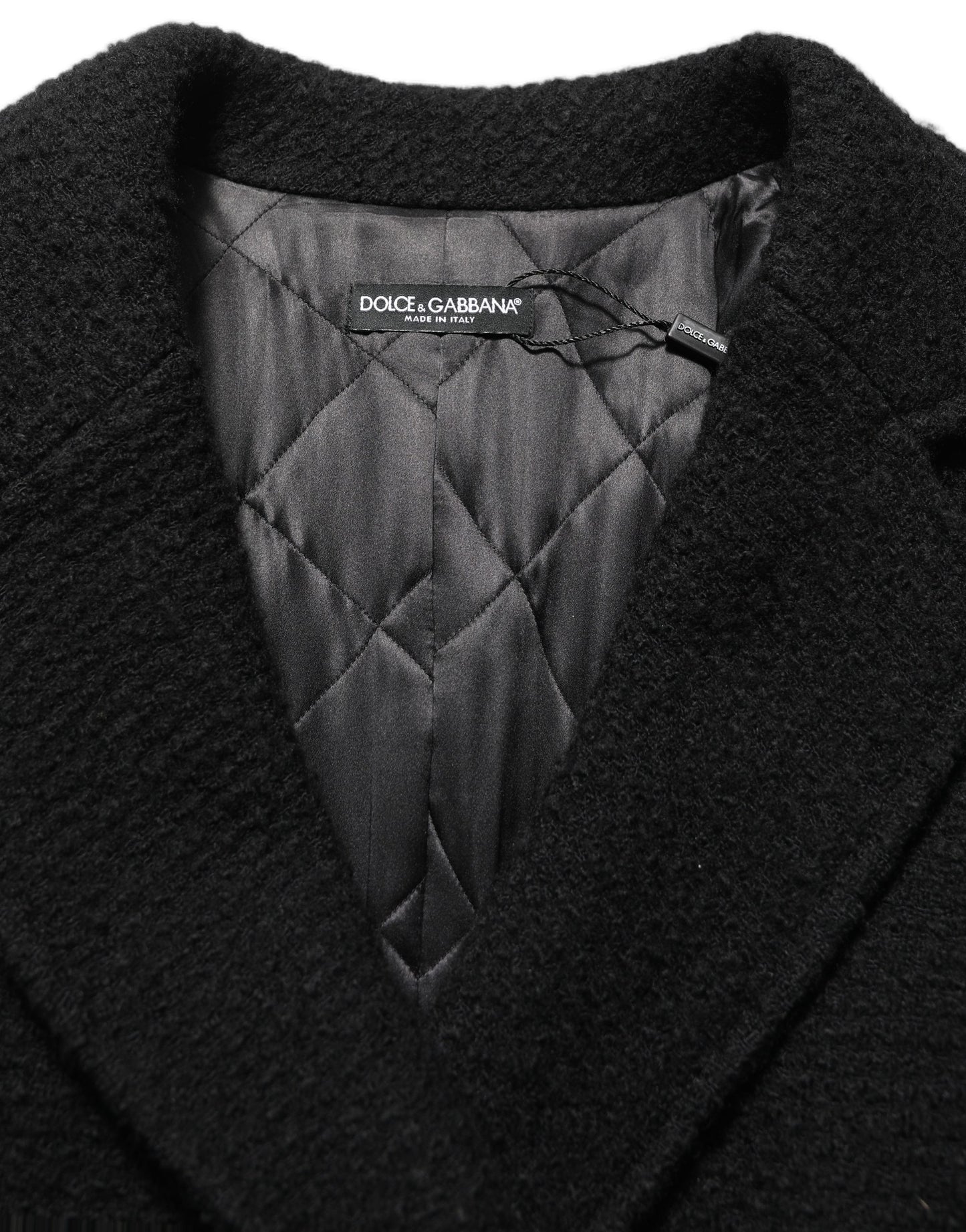 Dolce & Gabbana Black Double Breasted Men Trench Coat Jacket Dolce & Gabbana