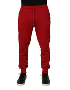 Dolce & Gabbana Red DG Logo Cotton Jogger Men Sweatpants Pants