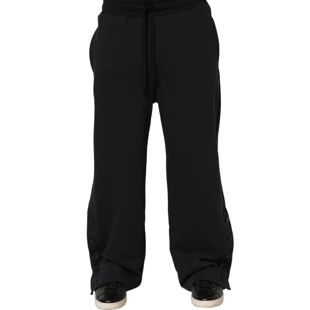Dolce & Gabbana Black Drawstring Viscose Jogger Men Sweatpants Pants