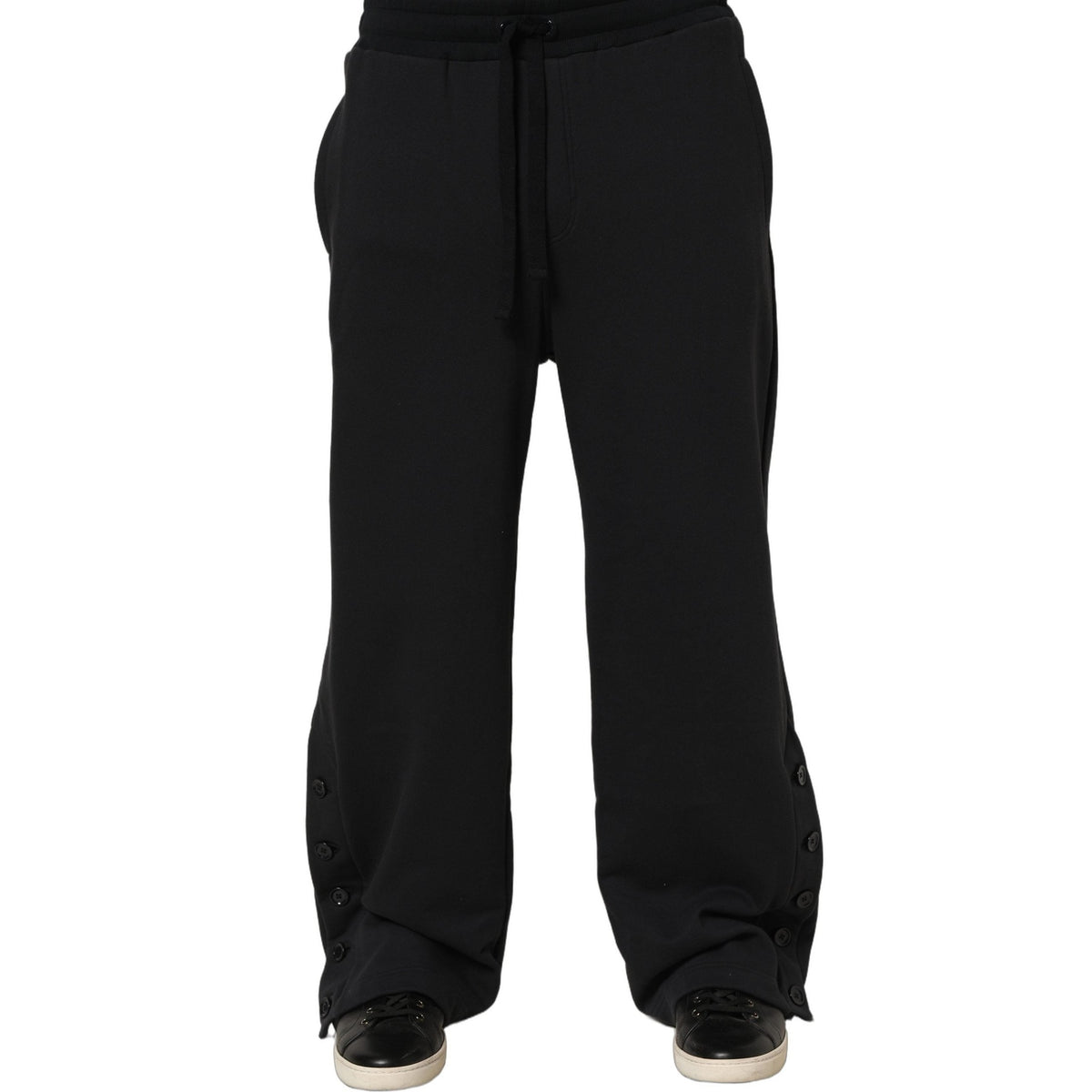 Dolce & Gabbana Black Drawstring Viscose Jogger Men Sweatpants Pants