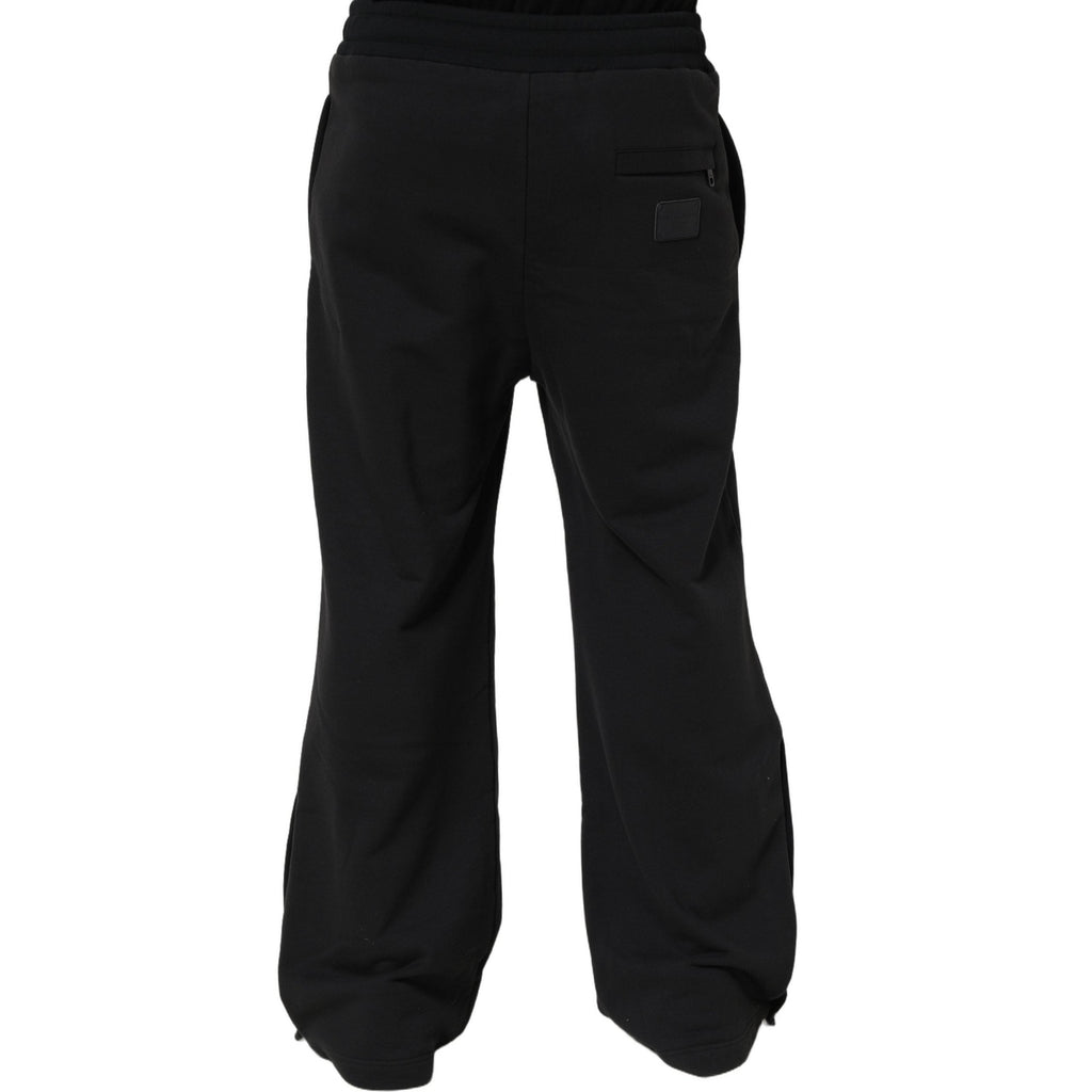 Dolce & Gabbana Black Drawstring Viscose Jogger Men Sweatpants Pants