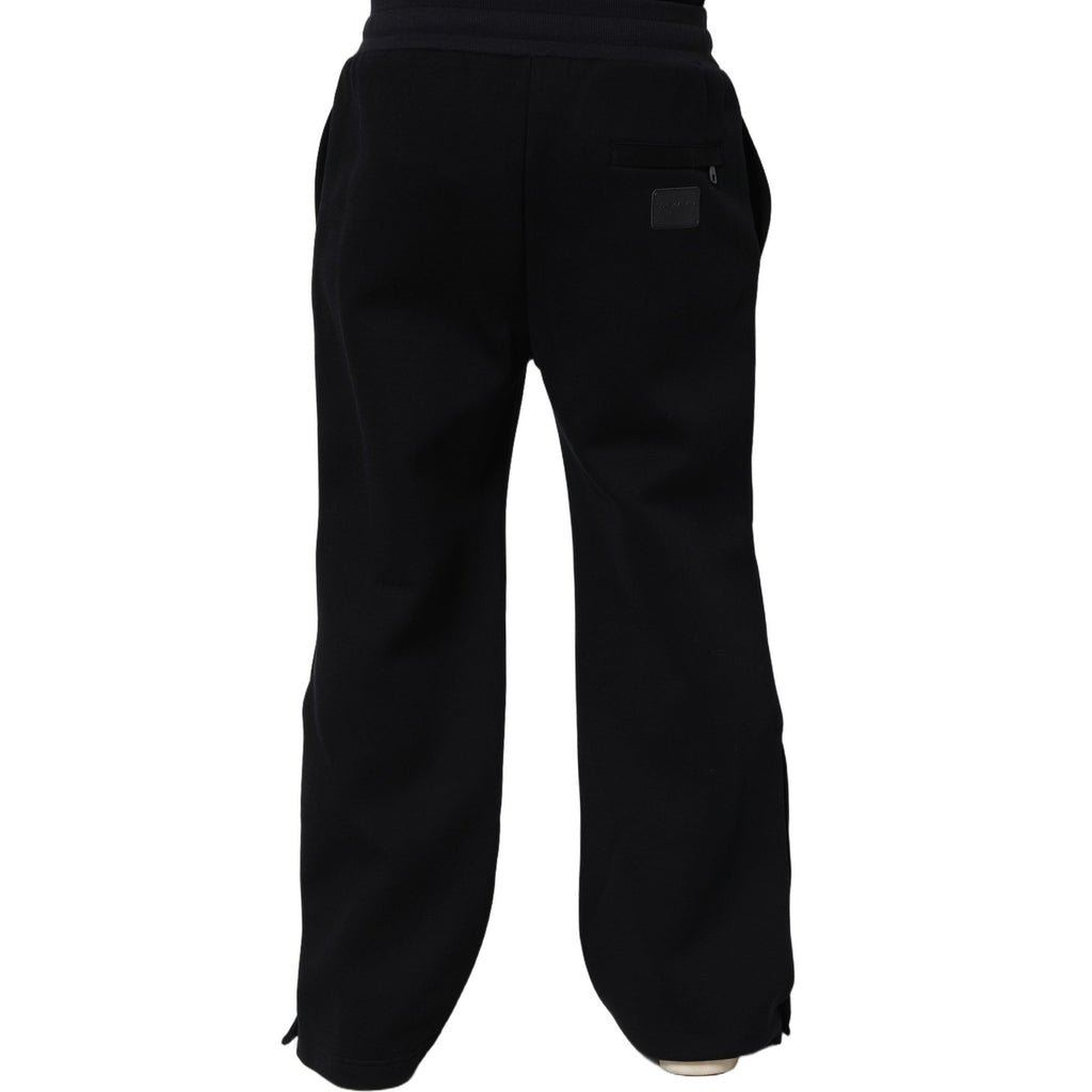 Dolce & Gabbana Black Drawstring Viscose Jogger Men Sweatpants Pants