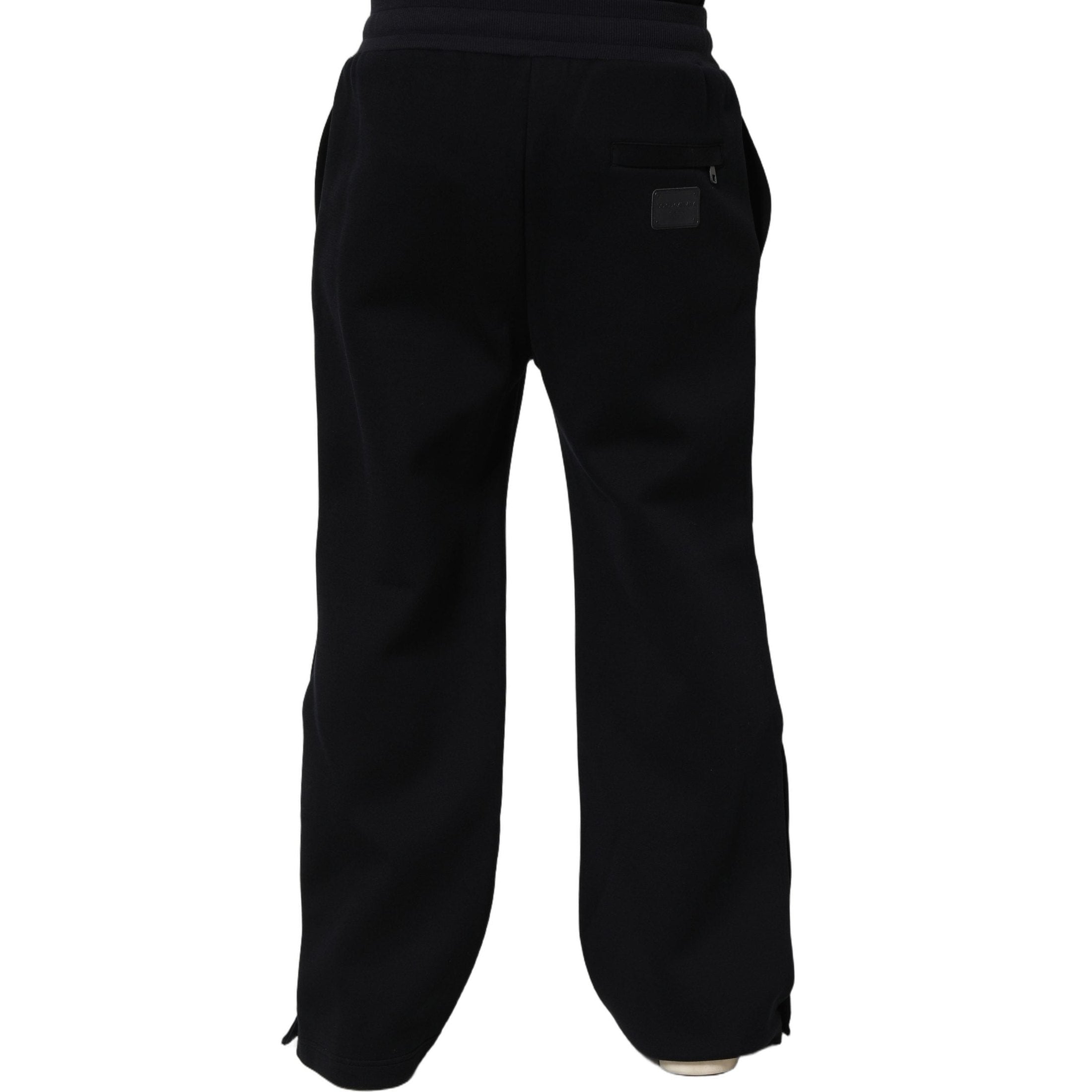 Dolce & Gabbana Black Drawstring Viscose Jogger Men Sweatpants Pants