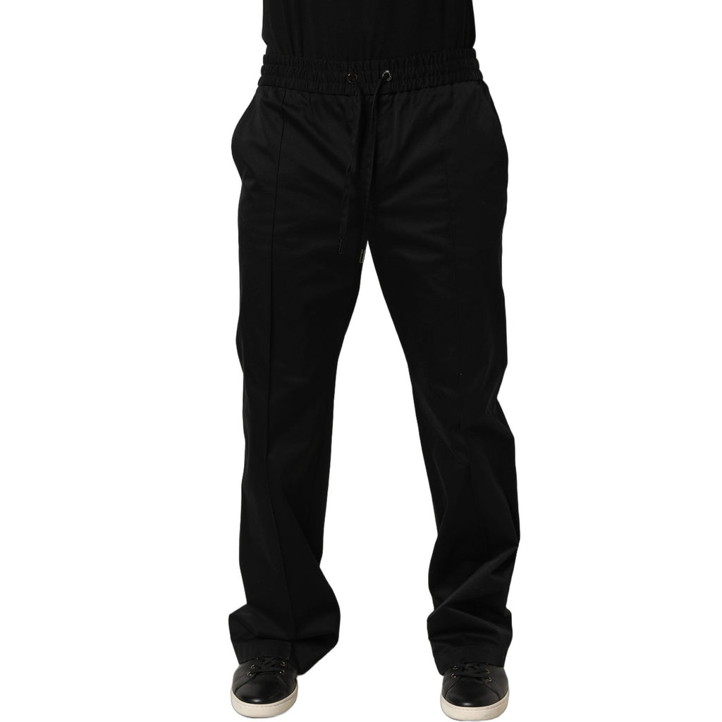 Dolce & Gabbana Black Drawstring Cotton Jogger Men Sweatpants Pants