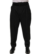 Dolce & Gabbana Black Pinstripe Wool Men Dress Trouser Pants