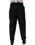Dolce & Gabbana Black Pinstripe Wool Men Dress Trouser Pants