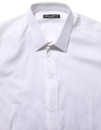 Dolce & Gabbana White Cotton Long Sleeves Men Dress Shirt