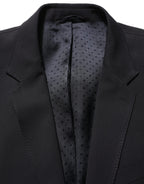 Dolce & Gabbana Black Wool Slim Fit Formal Men 2 Piece Suit