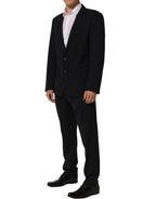 Dolce & Gabbana Black Wool Slim Fit Formal Men 2 Piece Suit