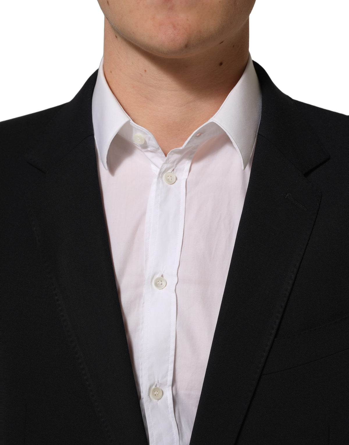 Dolce & Gabbana Black Wool Slim Fit Formal Men 2 Piece Suit