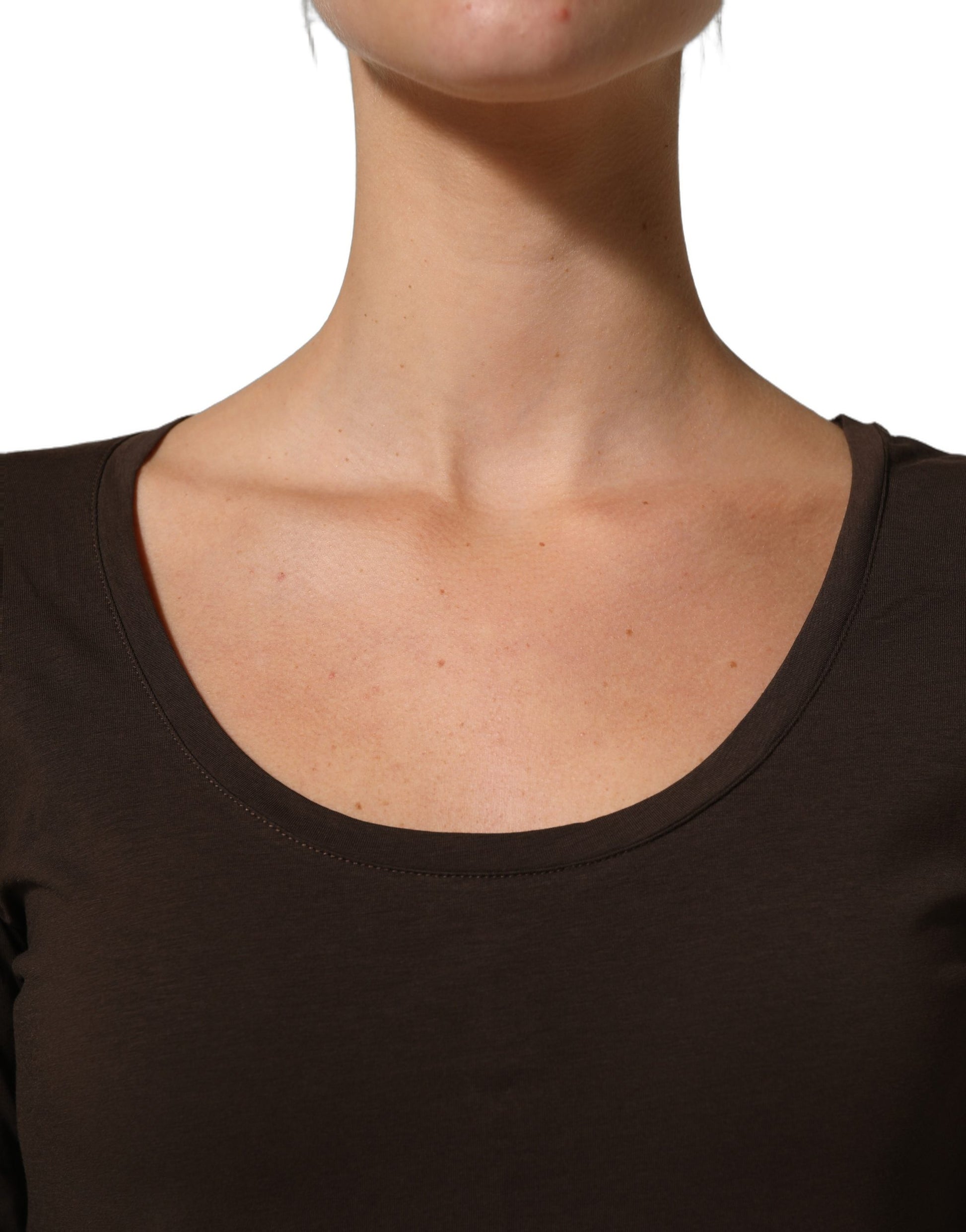 Alpha Massimo Rebecchi Brown Long Sleeves Round Neck Top Alpha Massimo Rebecchi