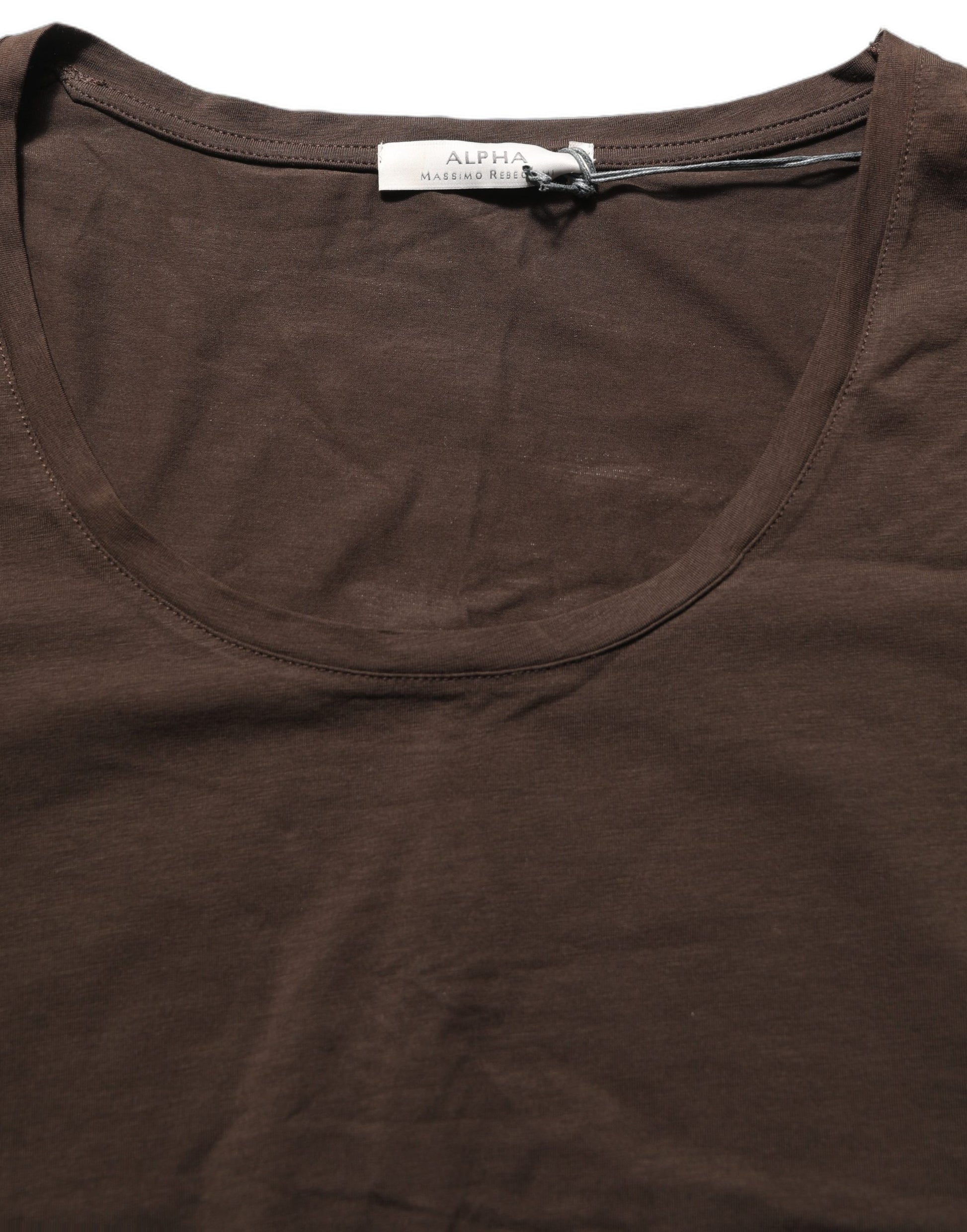 Alpha Massimo Rebecchi Brown Long Sleeves Round Neck Top Alpha Massimo Rebecchi