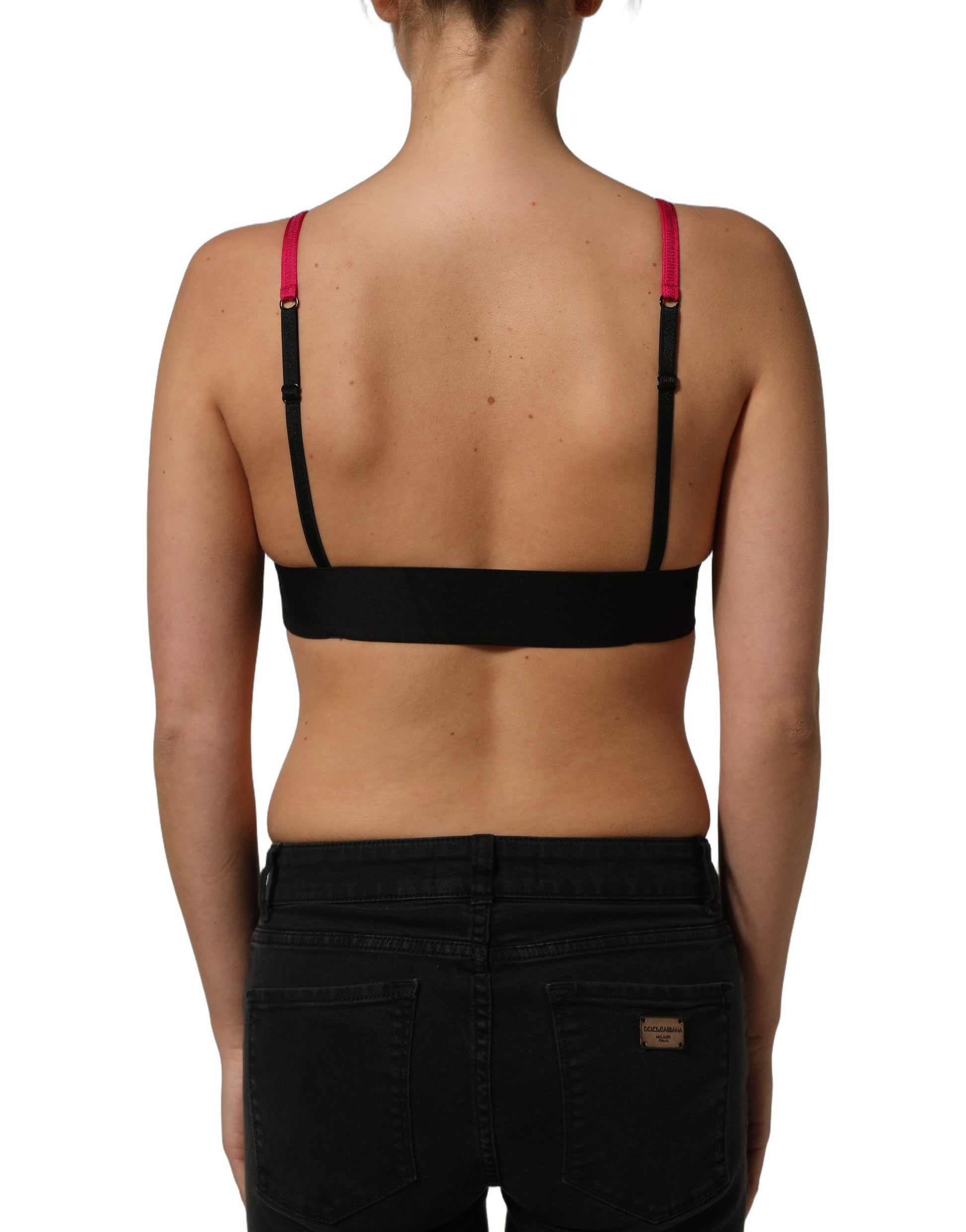 Dolce & Gabbana Pink Crystal Embellished Bralette Crop Top Dolce & Gabbana
