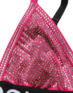 Dolce & Gabbana Pink Crystal Embellished Bralette Crop Top
