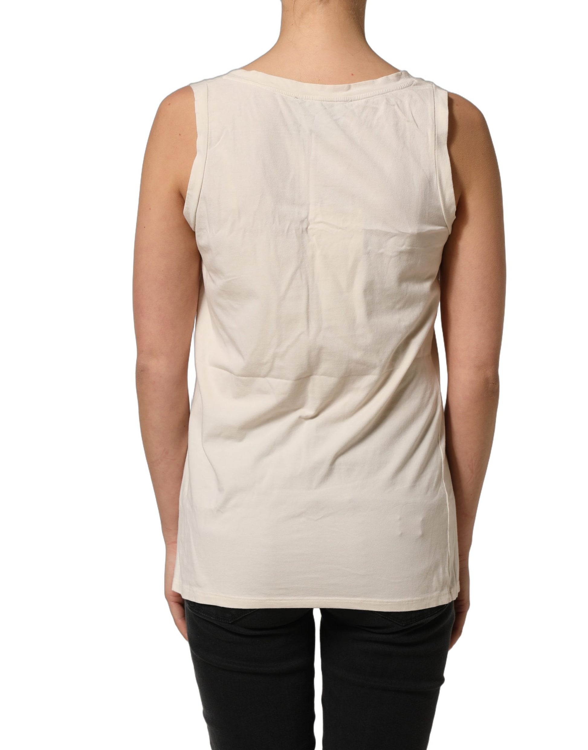 Aniye By Beige Viscose Sleeveless Round Neck Women Tank Top Aniye By