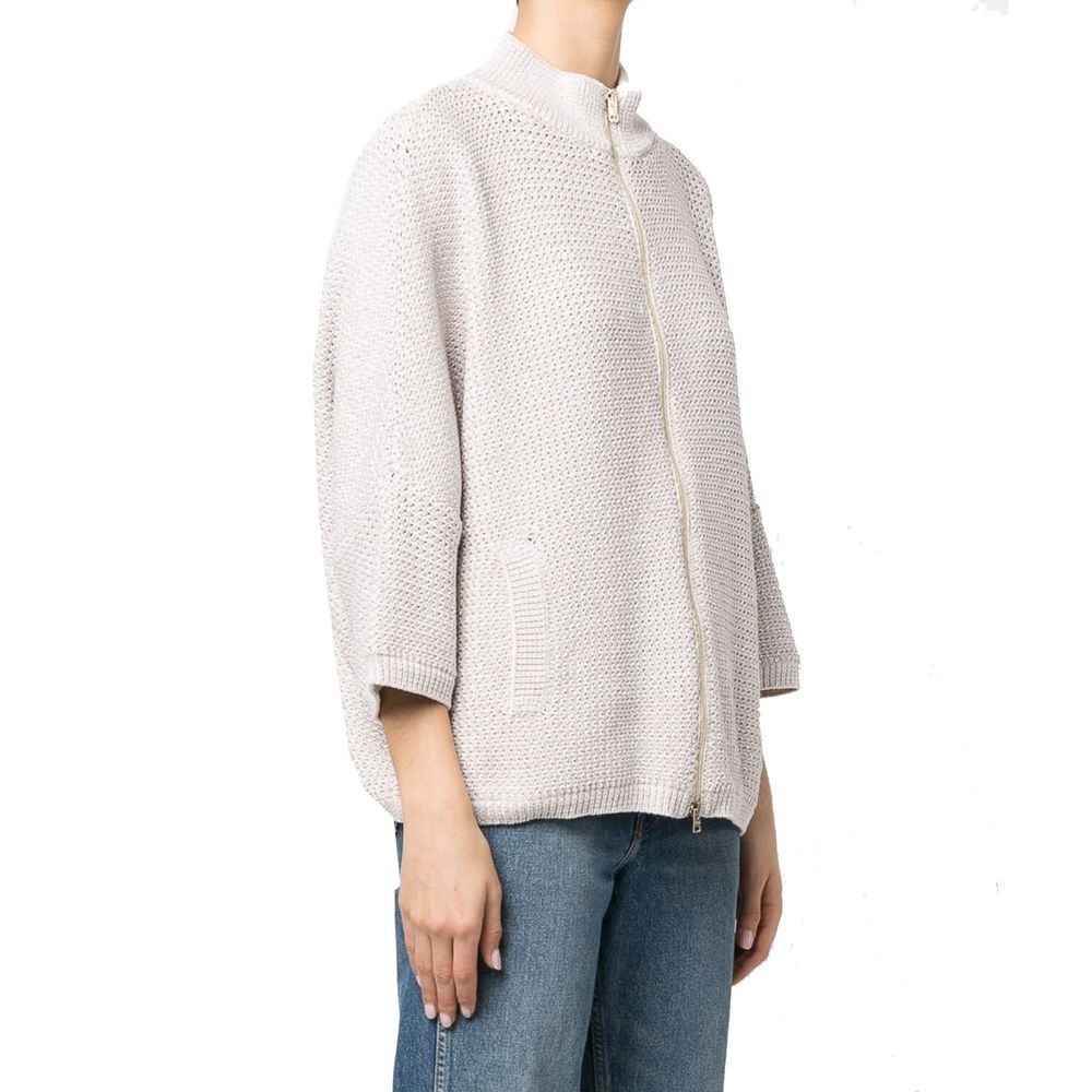 Herno Beige Cotton Cardigan Herno