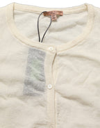 Ermanno Scervino White Knit Cropped Wool Cardigan Sweater