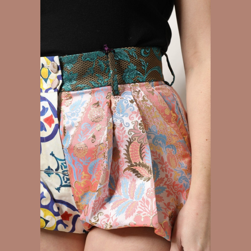 Dolce & Gabbana Multicolor High Waist Women Hot Pants Shorts Dolce & Gabbana