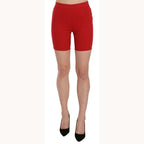 PINKO Red Mid Waist Cotton Stretch Slim Mini Shorts PINKO