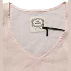 PINK MEMORIES Light Pink Linen V-Neck Long Sleeves Blouse Top