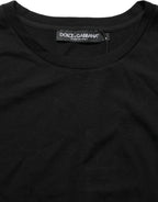 Dolce & Gabbana Black Wool Crew Neck Short Sleeves Men T-shirt