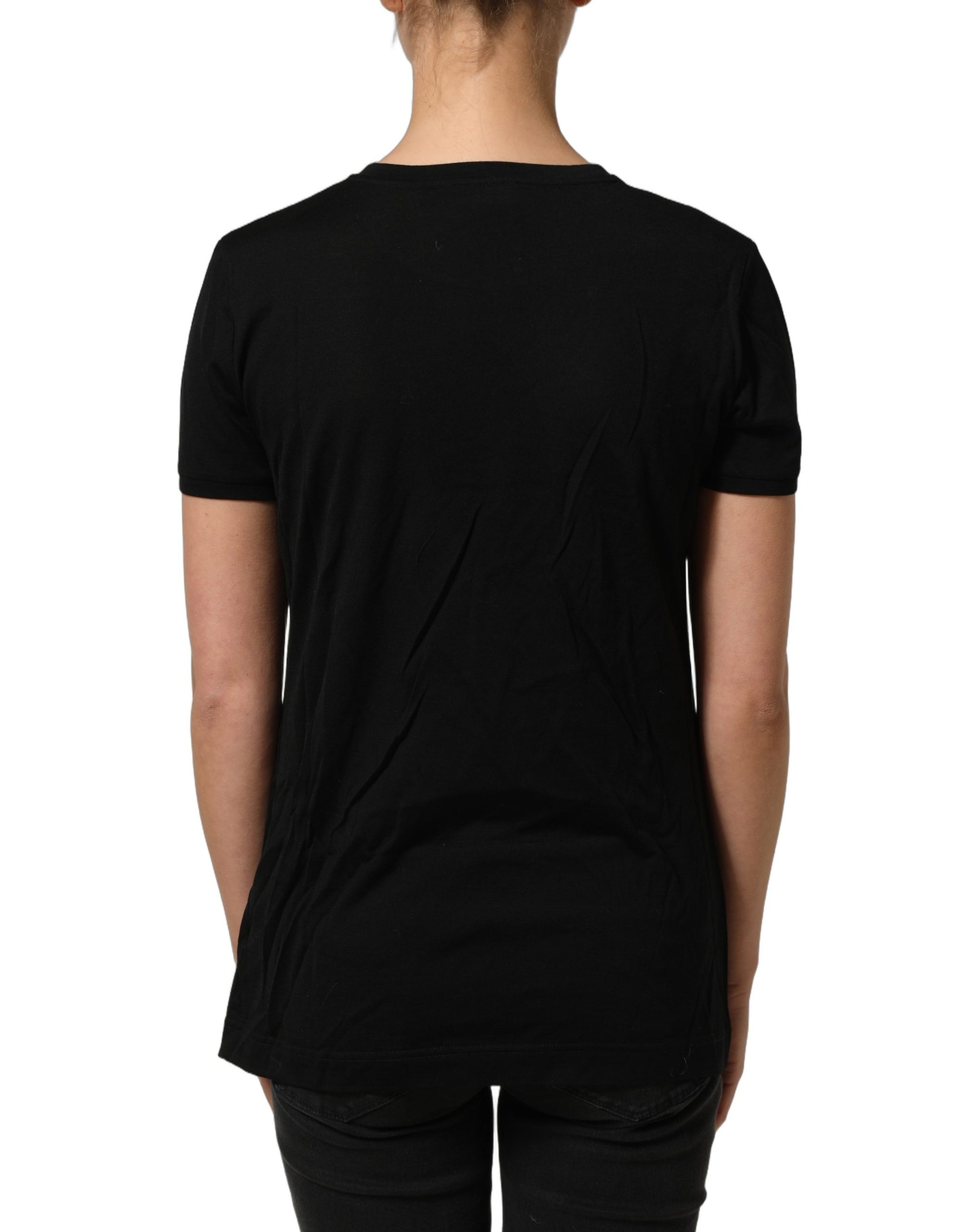 Dolce & Gabbana Black Wool Crew Neck Short Sleeves Men T-shirt Dolce & Gabbana