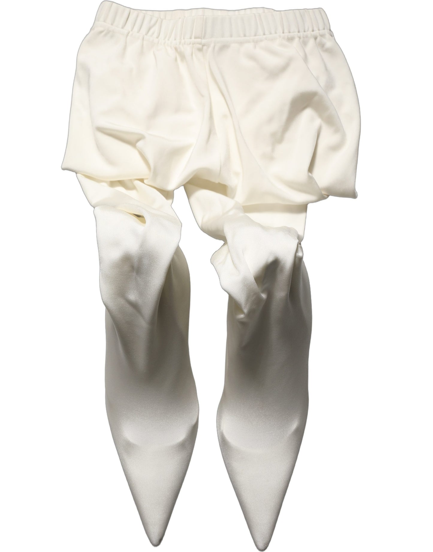 Dolce & Gabbana White High Heels Pumps Jersey Tights Shoes Dolce & Gabbana