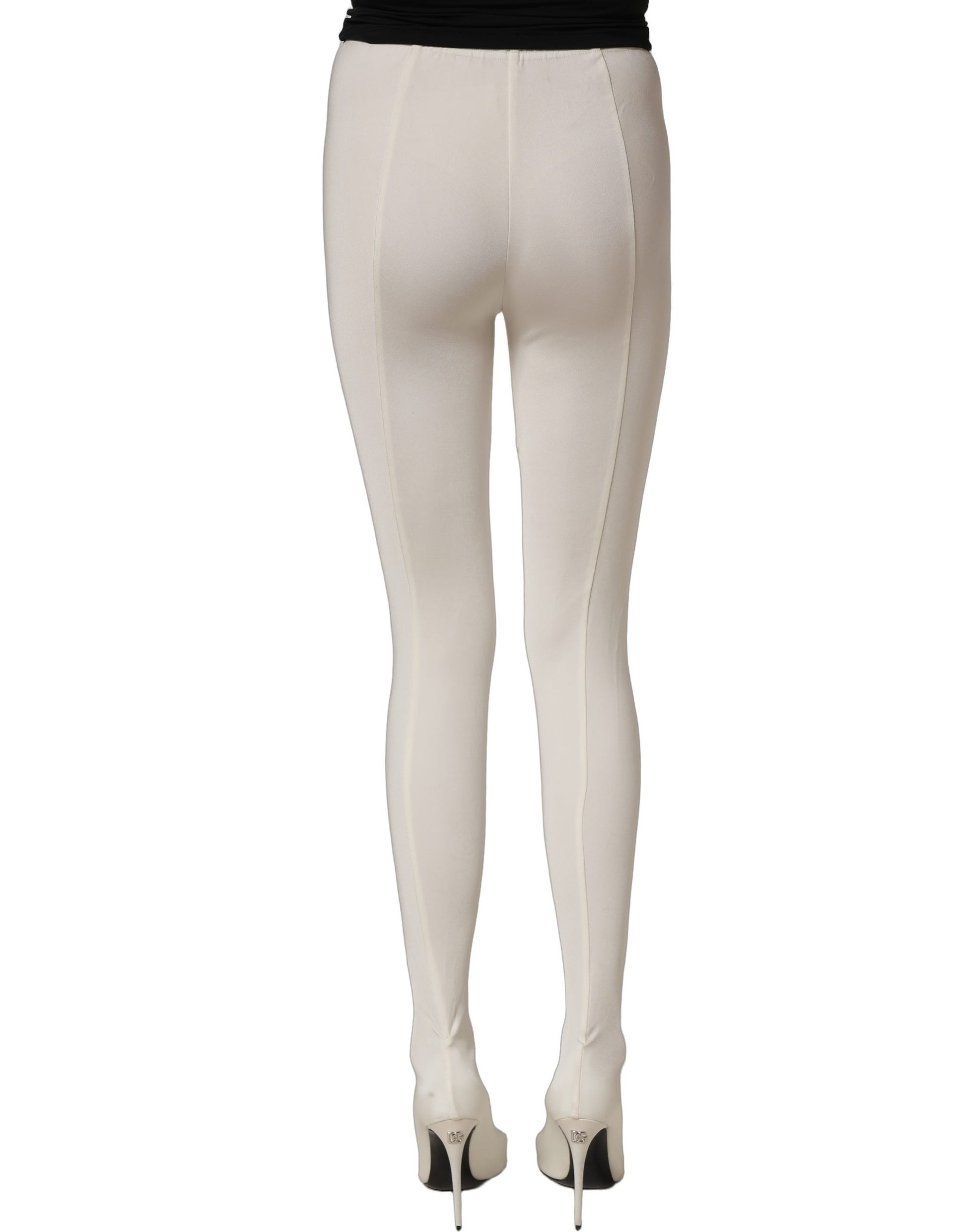 Dolce & Gabbana White High Heels Pumps Jersey Tights Shoes Dolce & Gabbana