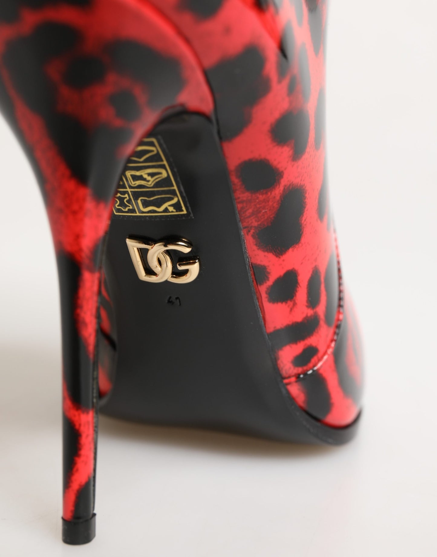 Dolce & Gabbana Red Leopard Cardinale Ankle Boots Shoes Dolce & Gabbana