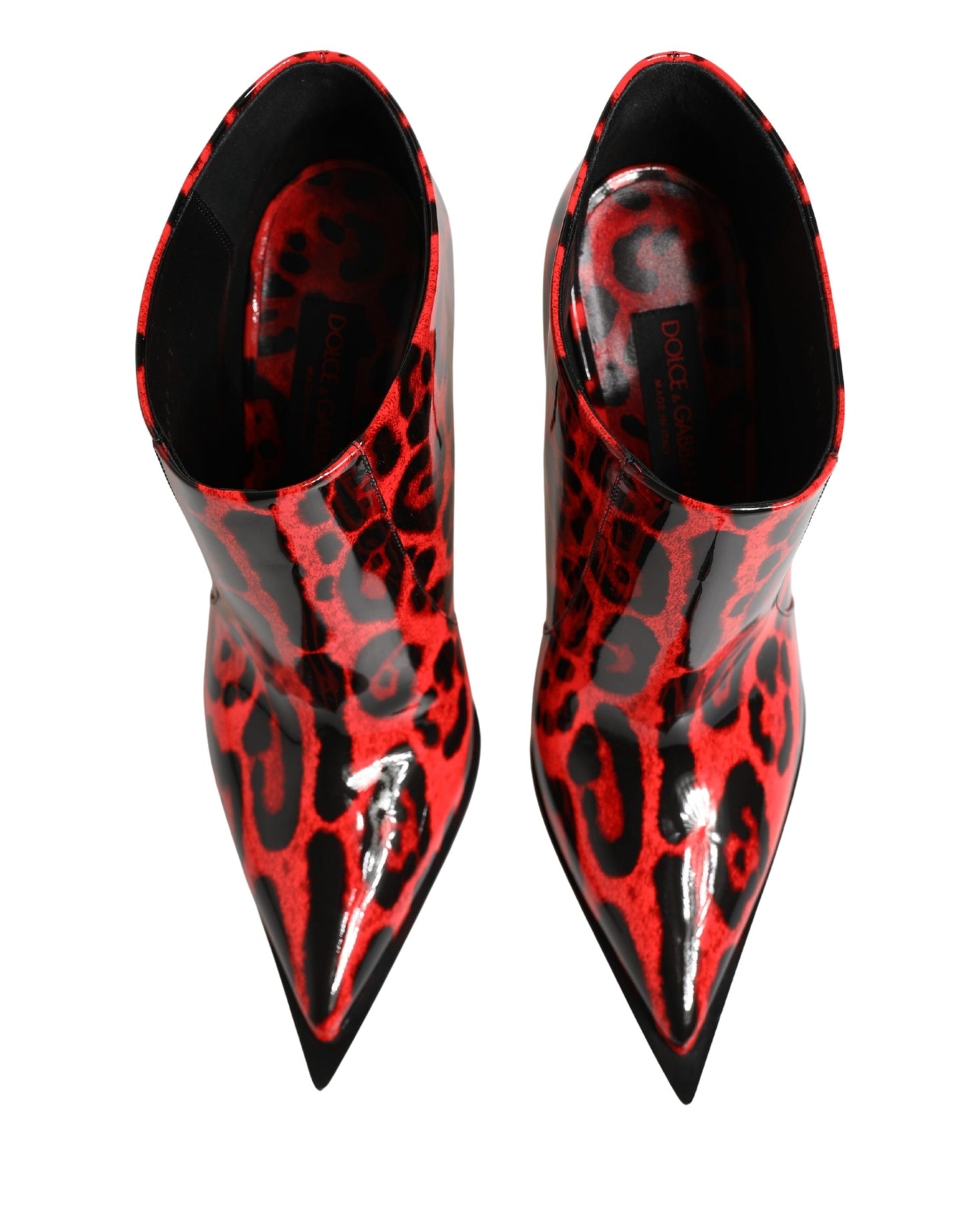 Dolce & Gabbana Red Leopard Cardinale Ankle Boots Shoes Dolce & Gabbana