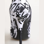 Dolce & Gabbana White Graffiti Stretch Ankle Boots Shoes