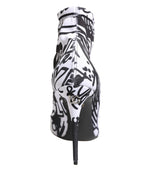 Dolce & Gabbana white graffiti stretch ankle boots with bold design and sleek silhouette, stylish footwear for fashionable outfits.