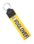 Dolce & Gabbana yellow logo polyester and silver brass keychain with holder and keyring, featuring branded design.