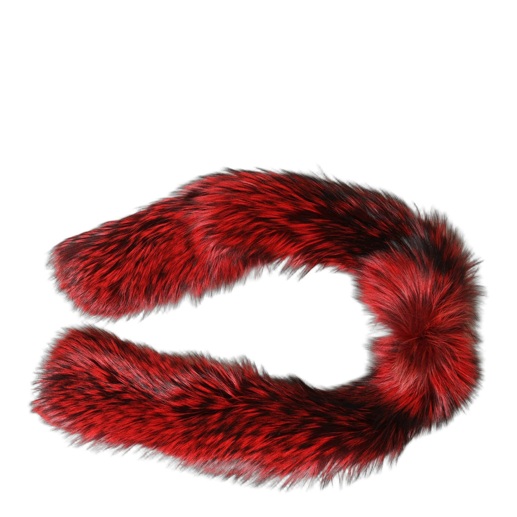 Dolce & Gabbana Red Fox Fur Neck Wrap Warmer Winter Scarf