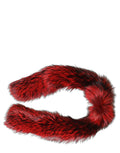 Dolce & Gabbana red fox fur neck warmer and winter scarf, cozy and luxurious accessory with soft fur and elegant style.