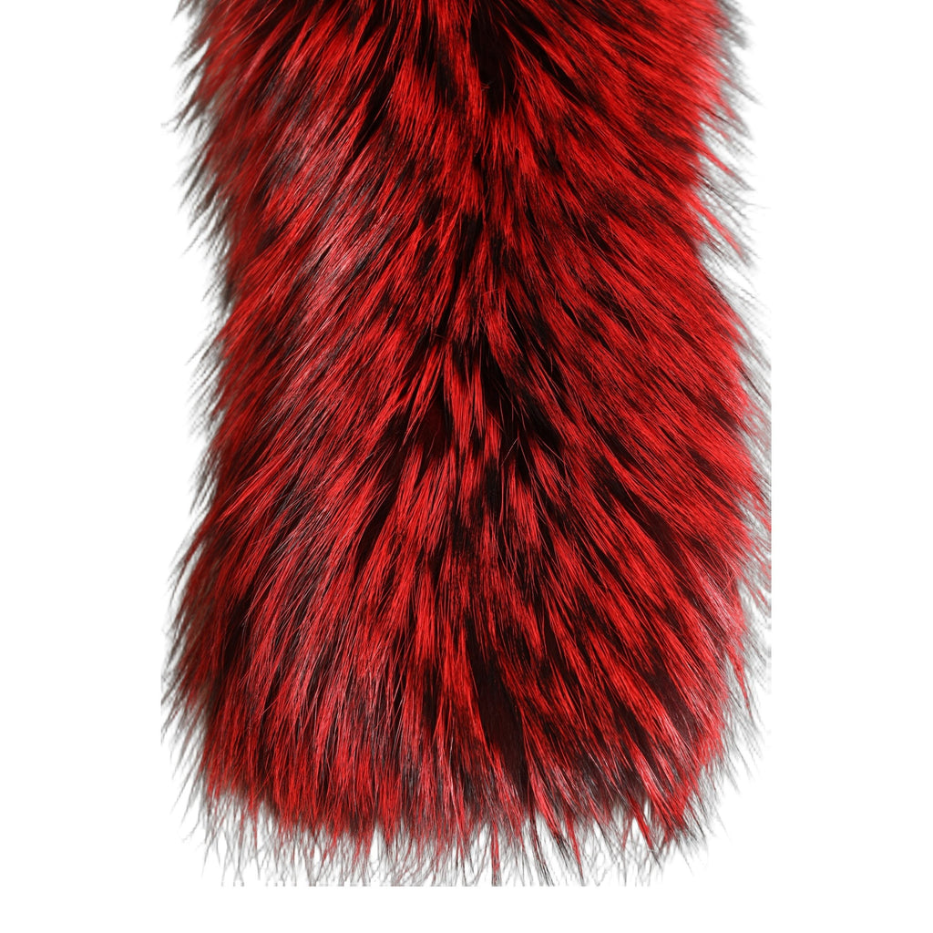 Dolce & Gabbana Red Fox Fur Neck Wrap Warmer Winter Scarf