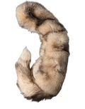 Dolce & Gabbana brown frost fox fur neck warmer winter scarf with luxurious fur texture and stylish design.