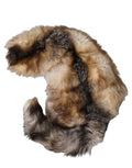 Dolce & Gabbana brown frost fox fur neck warmer and winter scarf with plush, luxurious fur for cold weather comfort