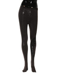 Black nylon Dolce & Gabbana tights with a sleek, opaque design, perfect for women’s stocking and pantyhose fashion.