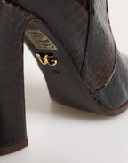 Dolce & Gabbana Brown Exotic Leather Knee High Boots Shoes