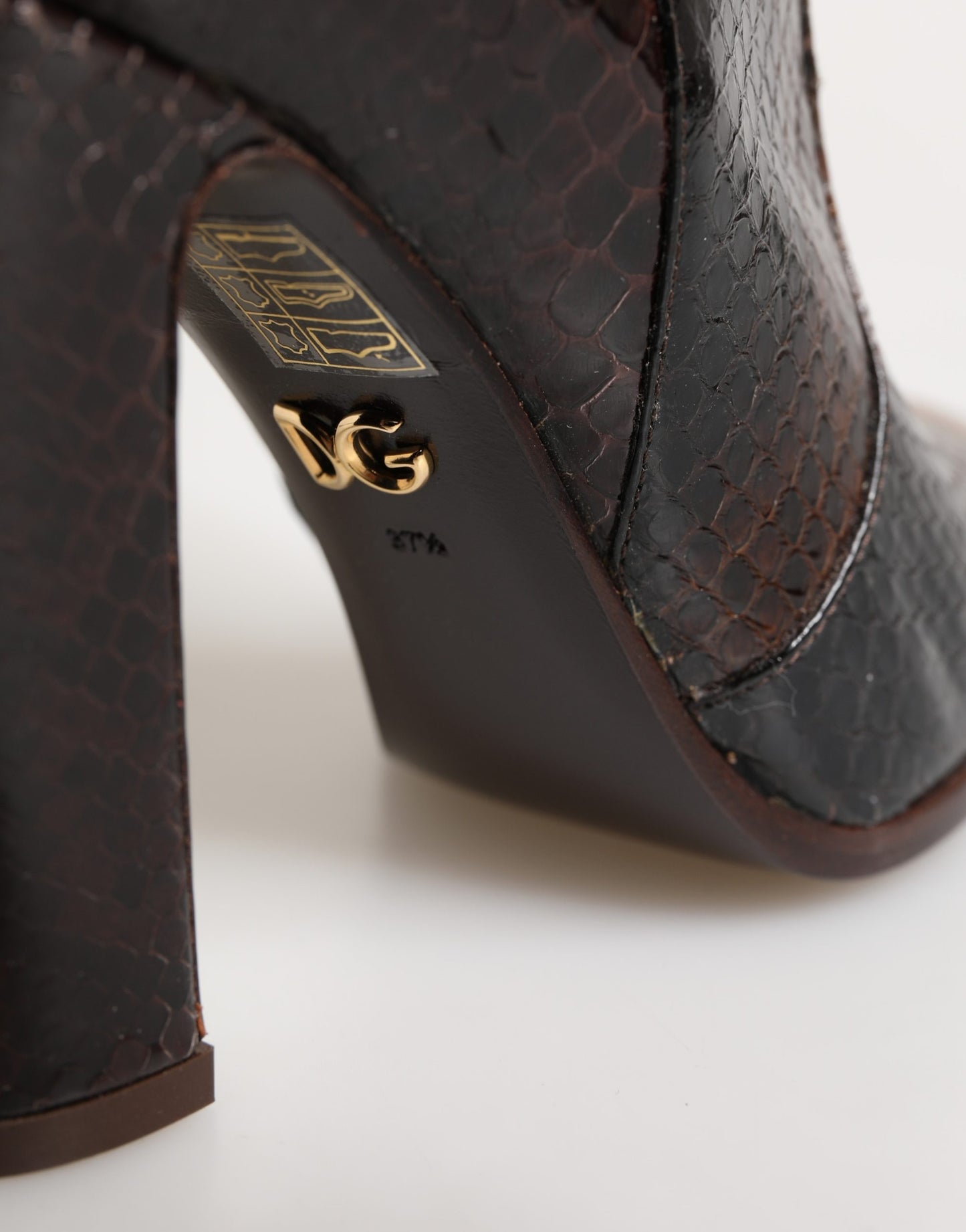 Dolce & Gabbana Brown Exotic Leather Knee High Boots Shoes Dolce & Gabbana