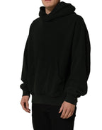 Dolce & Gabbana Black Cotton Hooded Men Sweatshirt Sweater