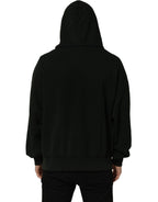 Dolce & Gabbana Black Cotton Hooded Men Sweatshirt Sweater