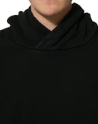 Dolce & Gabbana Black Cotton Hooded Men Sweatshirt Sweater
