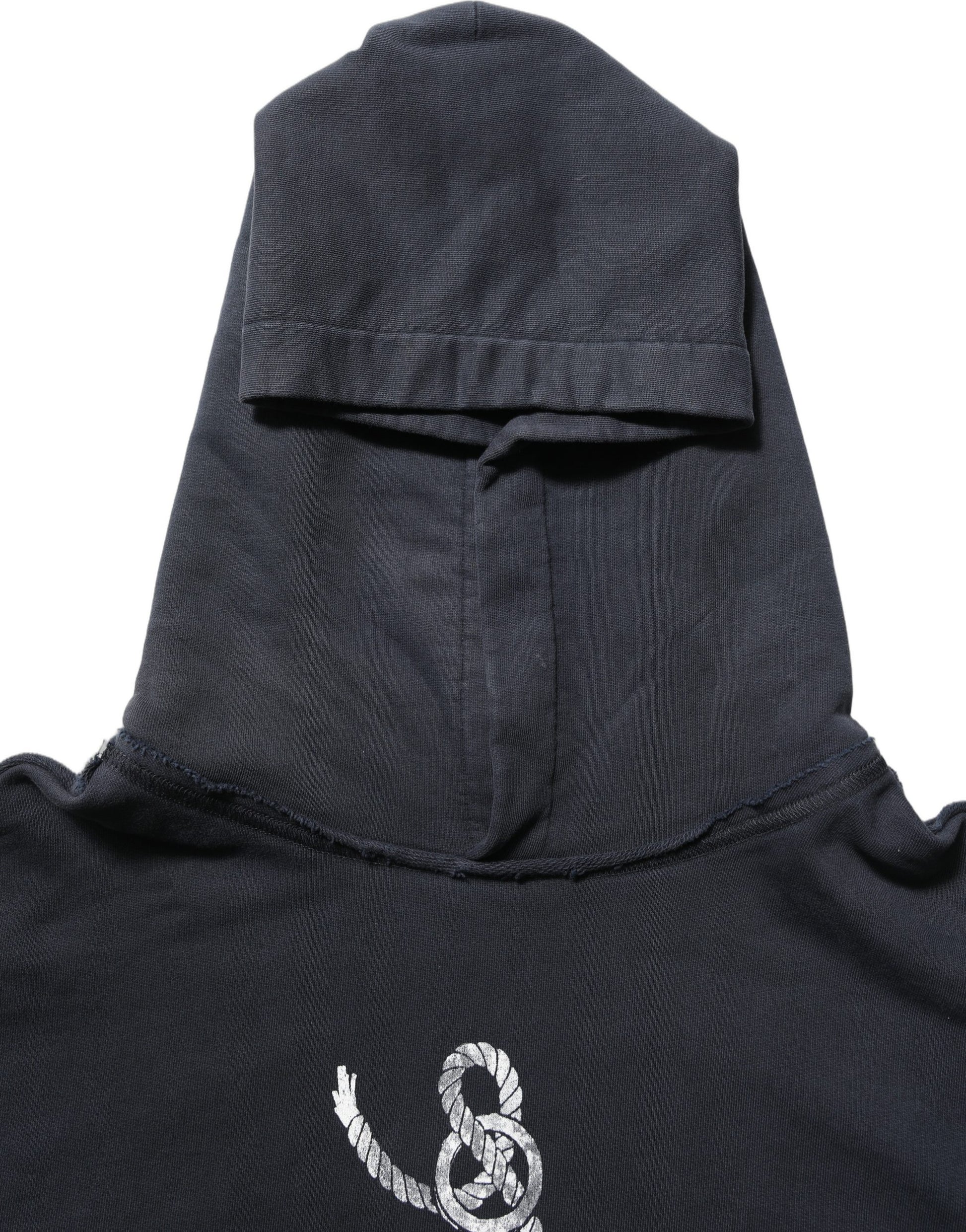 Dolce & Gabbana Black Anchor Print Hooded Sweatshirt Sweater Dolce & Gabbana