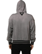 Dolce & Gabbana Gray Graphic Hooded Sweatshirt Men Sweater
